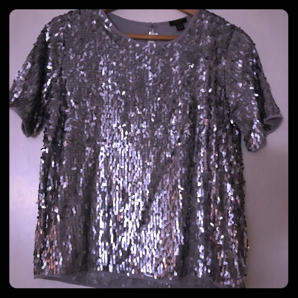 Silver sparkle top